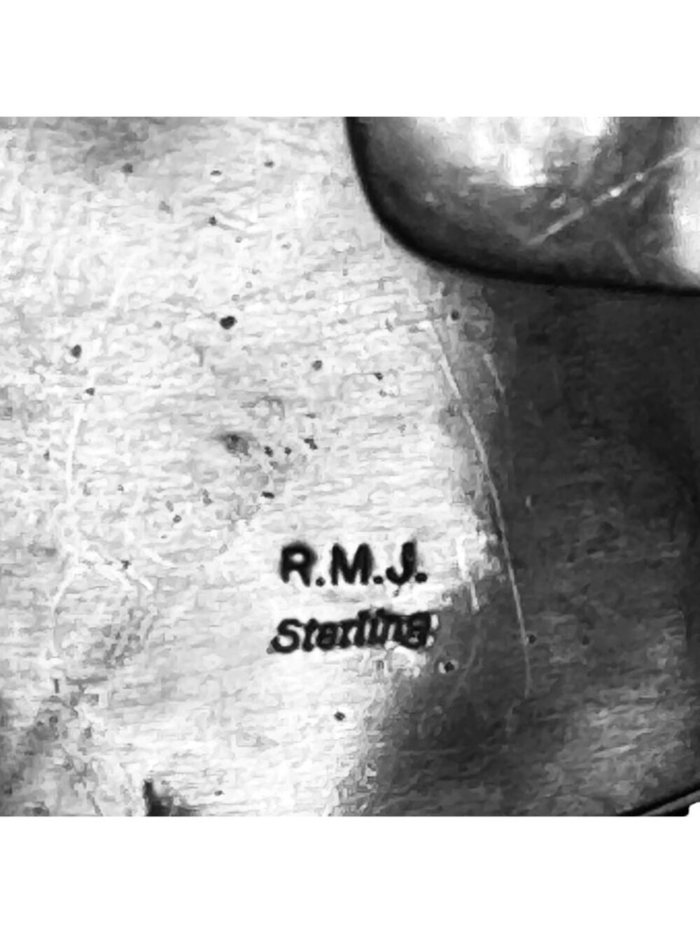 Southwestern Cuff Bracelet Sterling Silver Black Onyx By RMJ 44g Modern Design - Picture 8 of 12